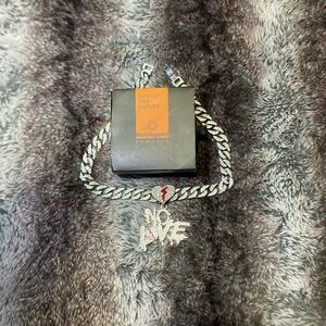 Silver and Red Men's Bag Chain